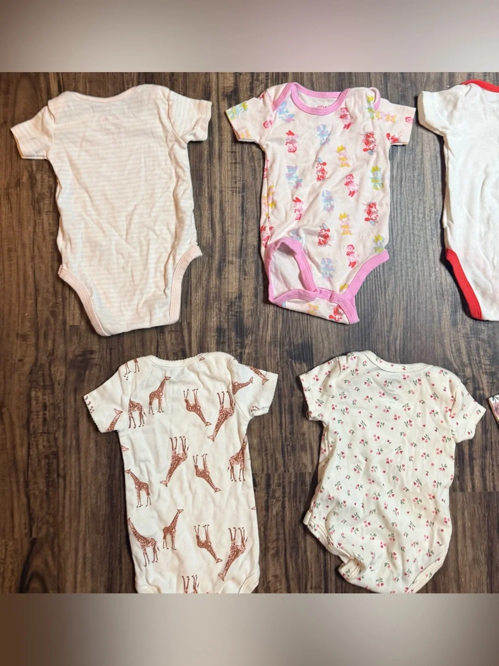 6-9 Months Baby Girls Bodysuits Short Sleeved  Carter’s Disney Minnie Mouse